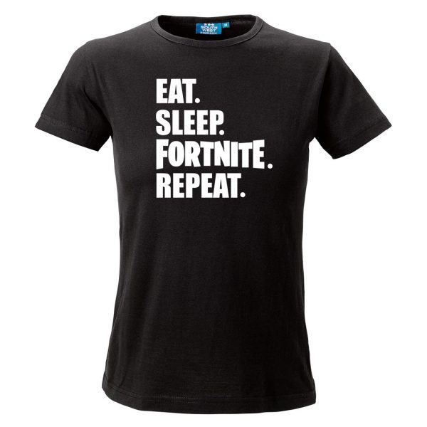 Svart T-shirt Eat Sleep Fortnite