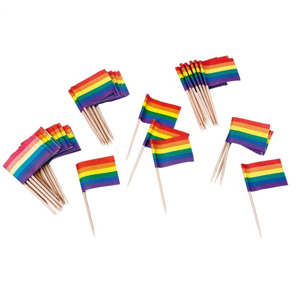 Regnbågsflaggor Cocktailflaggor Regnbåge Pride 50-Pack
