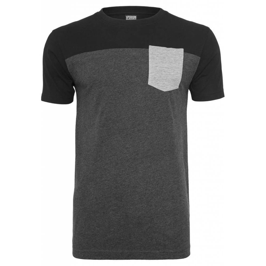 Mörkgrå/Svart T-shirt med Bröstficka UC