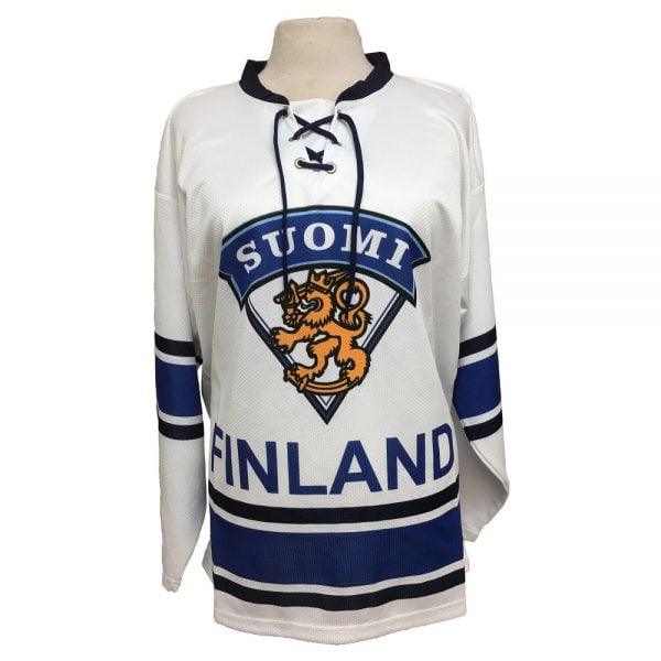 Vit/Blå Suomi Finland Hockeytröja Deluxe