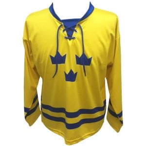 Gul/Blå Tre Kronor Sverige Hockeytröja Deluxe