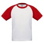 Vit/Röd T-shirt Raglan Baseball