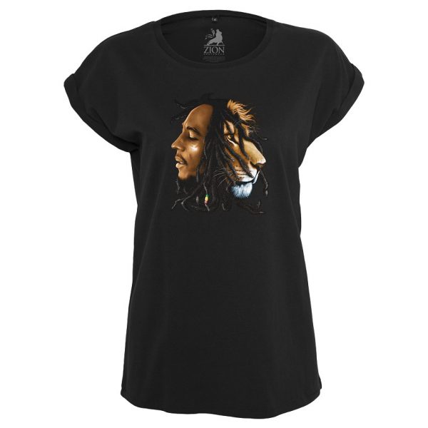 Svart T-shirt Bob Marley Lion Face