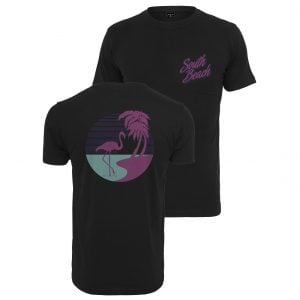 Svart T-shirt South Beach Flamingo