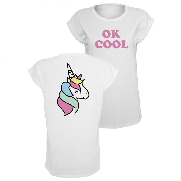 Vit T-shirt Unicorn OK Cool