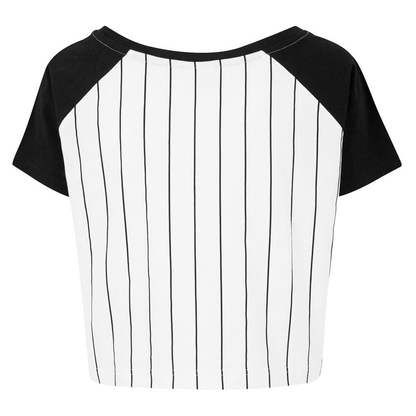 Vit/Svart T-shirt Crop Top Baseball Raglan UC