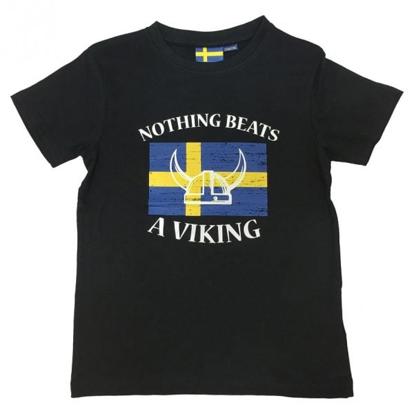 Svart T-shirt Nothing Beats A Viking
