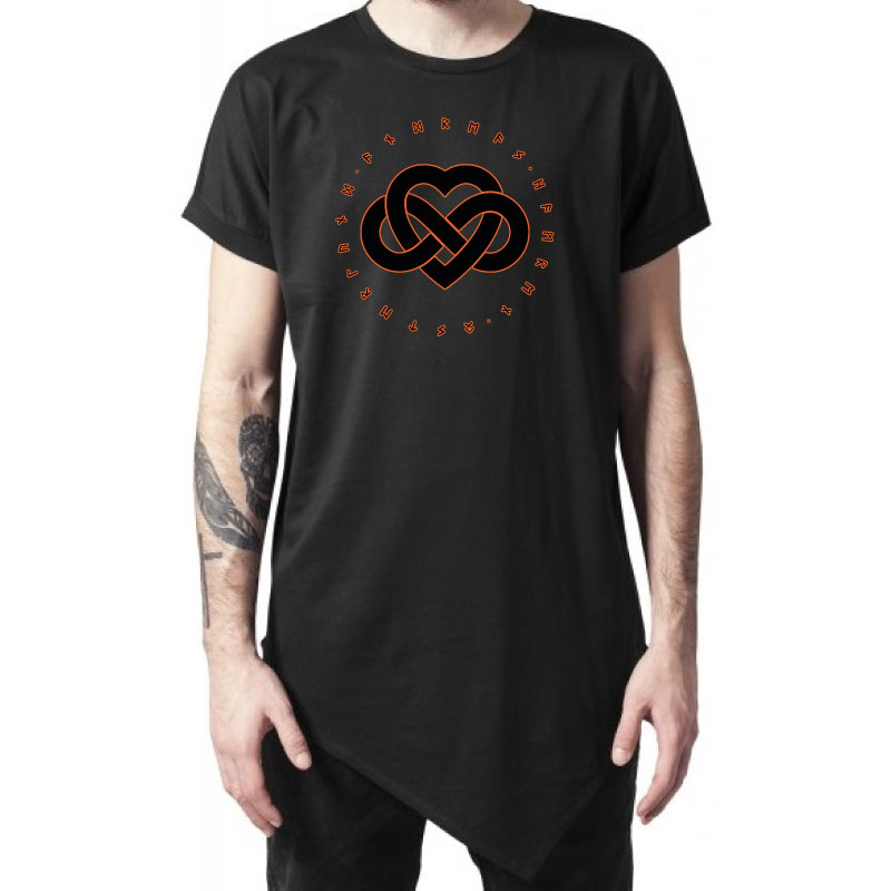 Lång Asymmetrisk T-shirt UC | Infinity Heart Runor | Herr